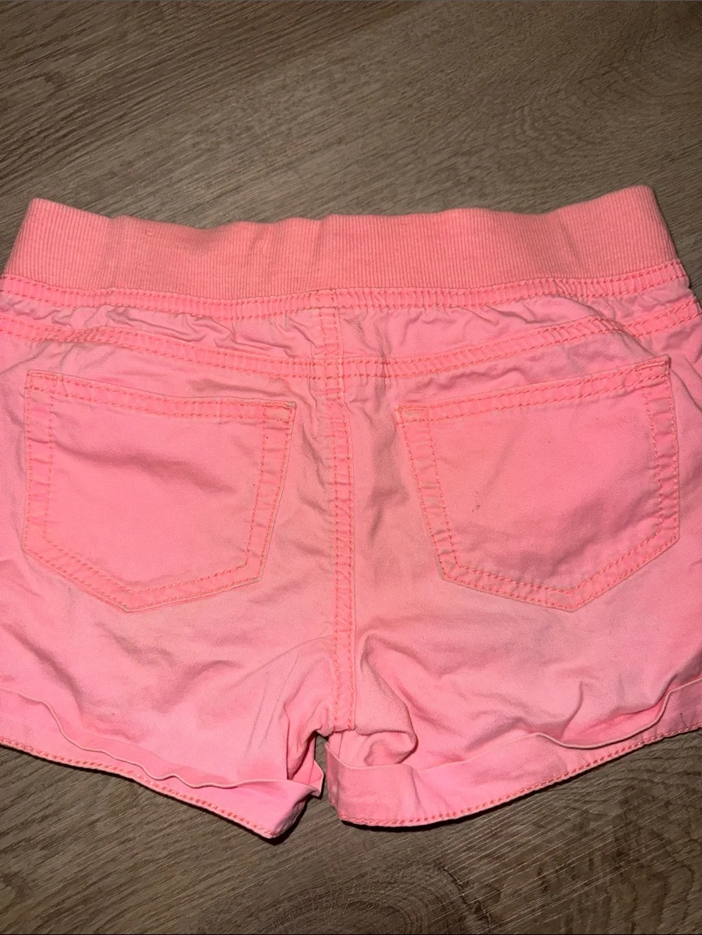 Justice Girls' Coral Pink High-Waist Pull-On Shorts